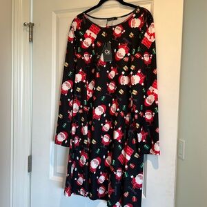 Santa Christmas A-Line Dress size L NWT